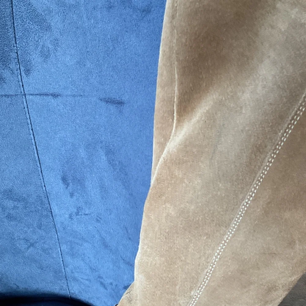 Steve Madden Camel Elexis Suede Heeled Boots - Picture 8 of 9